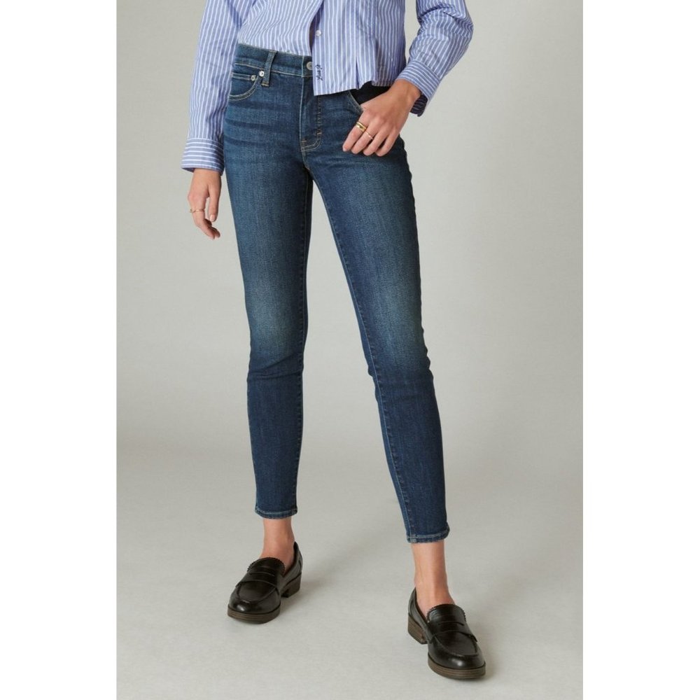 LUCKY BRAND Ava Mid Rise Skinny Dark Wash Ankle Jeans Womens 8/29